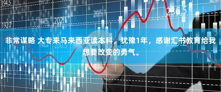 非常谋略 大专来马来西亚读本科，犹豫1年，感谢汇书教育给我想要改变的勇气。